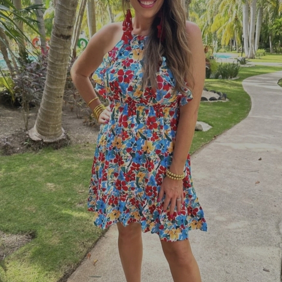 Jess Lea | Large | Floral Ruffle Halter Dress - Picture 8 of 8